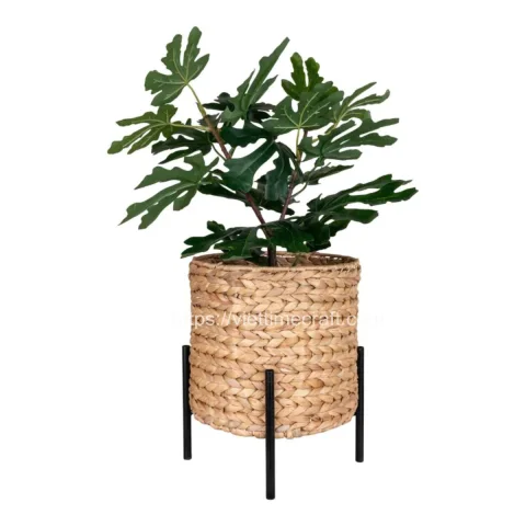 Nordic Design Water Hyacinth Planter With Metal Pot