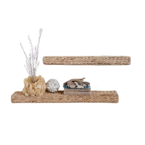 Rectangle Water Hyacinth Wall Shelf Home Decor