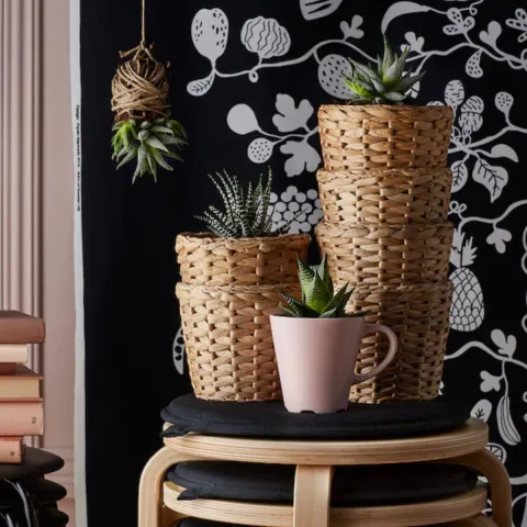 Handwoven Water Hyacinth Planter Pot