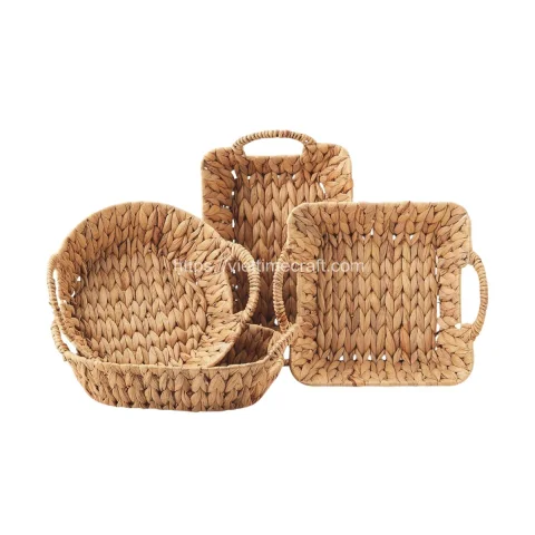 Wholesale Set of 4 Water Hyacinth Tray Basket
