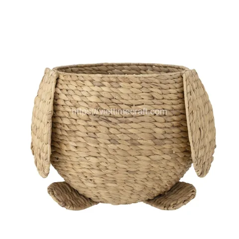 Penguin Shape Water Hyacinth Storage Basket With Lid