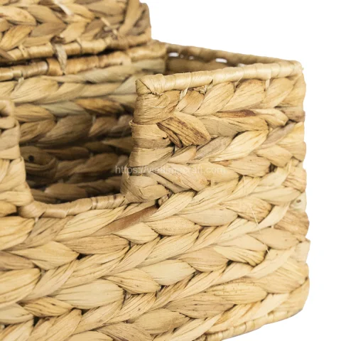 Handwoven Water Hyacinth Storage Basket With Lid
