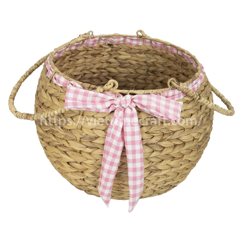 Water Hyacinth Picnic Basket Wholesale, Handmade Woven Baskets Vietnam Manufacturer – B00517