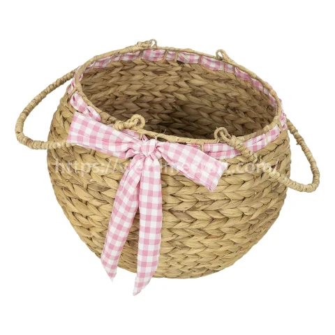 Water Hyacinth Picnic Basket Wholesale, Handmade Woven Baskets Vietnam Manufacturer – B00517