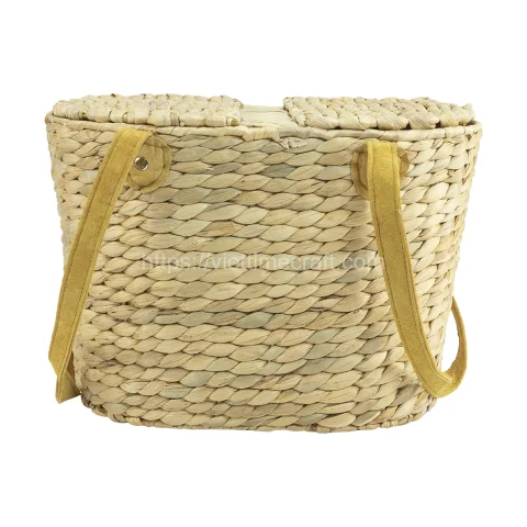 Handmade Water Hyacinth Picnic Bag With Two Handles