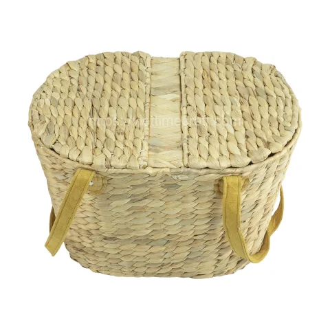 Handmade Water Hyacinth Picnic Bag With Two Handles