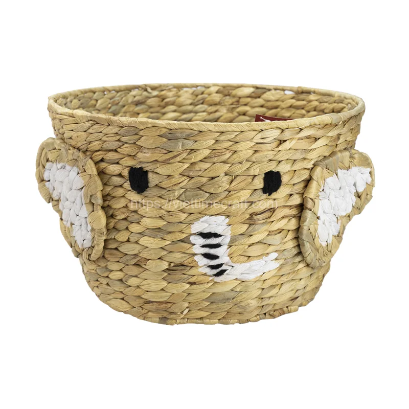 Elephant-Shaped Water Hyacinth Storage Basket Wholesale