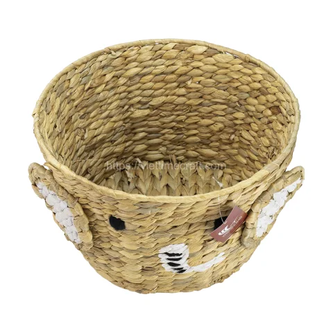 Elephant-Shaped Water Hyacinth Storage Basket Wholesale