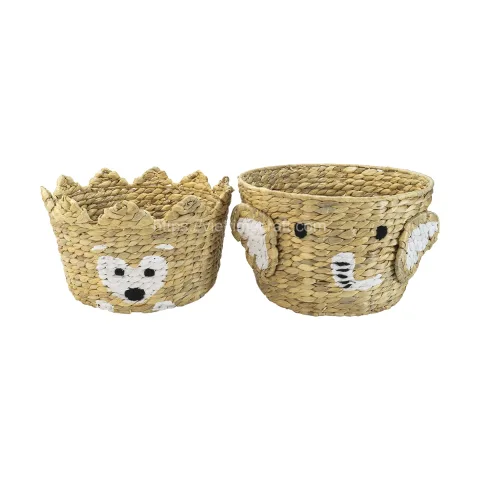 Elephant-Shaped Water Hyacinth Storage Basket Wholesale