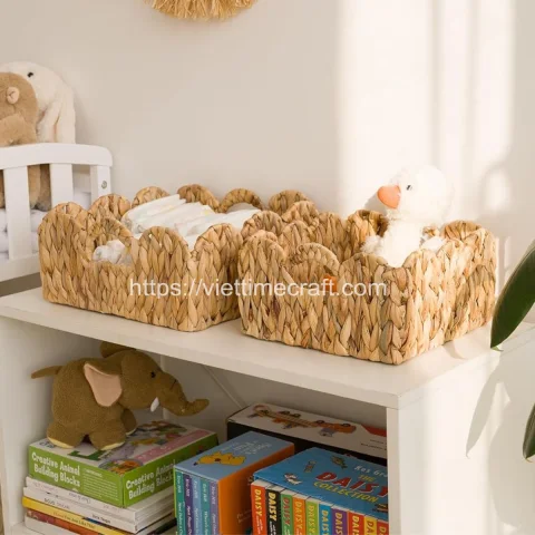 Set of 2 Water Hyacinth Storage Basket Wholesale