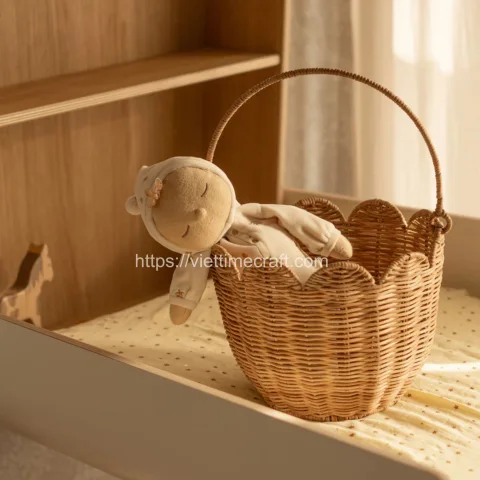 Wholesale Tulip Shape Rattan Carry Basket – M0917