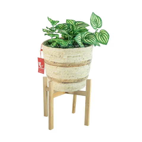 Wood Leg Water Hyacinth Planter Basket Or Flower Pot Collection