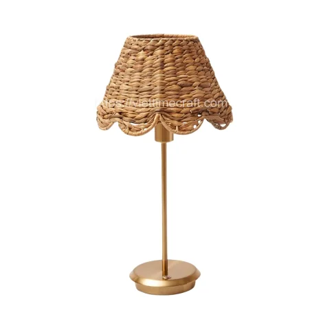 Rattan Export Scalloped Water Hyacinth Table Lamp Or Lampshade - REX-B00420