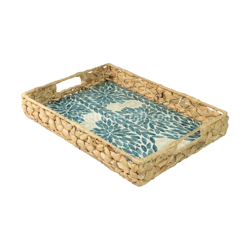 Hot Product Rectangle Water Hyacinth Storage Tray Wholesale