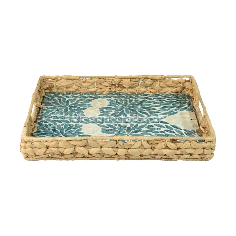 Hot Product Rectangle Water Hyacinth Storage Tray Wholesale