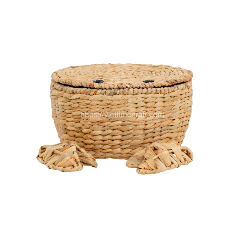 Natural Wicker Crab Shape Water Hyacinth Storage Basket