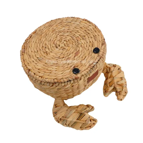 Natural Wicker Crab Shape Water Hyacinth Storage Basket