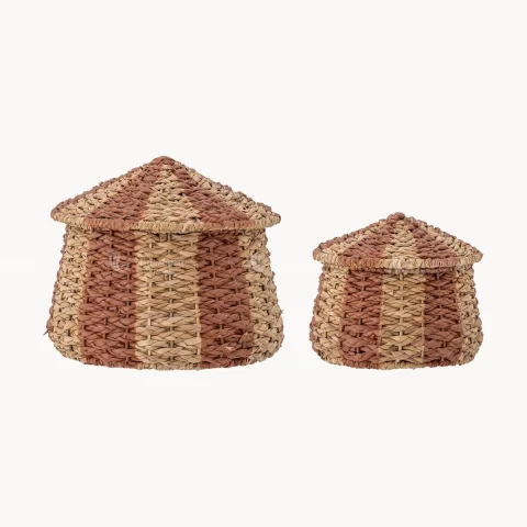 Woven Water Hyacinth Storage Basket With Lid For Kid Wholesale