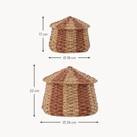 Woven Water Hyacinth Storage Basket With Lid For Kid Wholesale