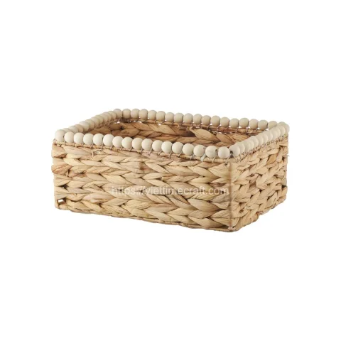 Rattan Export thân thiện môi trường lục bình giỏ đựng đồ với hạt - REX-B00447