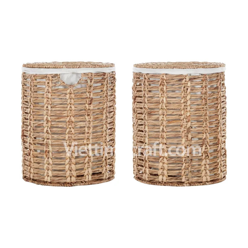 Round Wholesale Water Hyacinth Laundry Basket Wholesale
