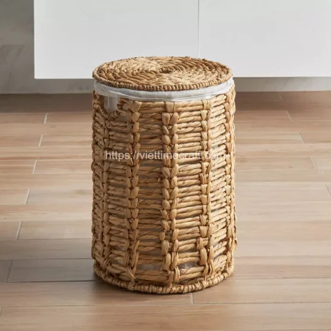 Round Wholesale Water Hyacinth Laundry Basket Wholesale
