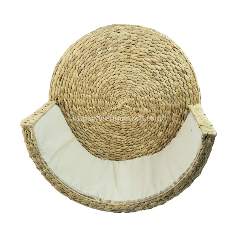 Round Shape Water Hyacinth Pet Basket Bed