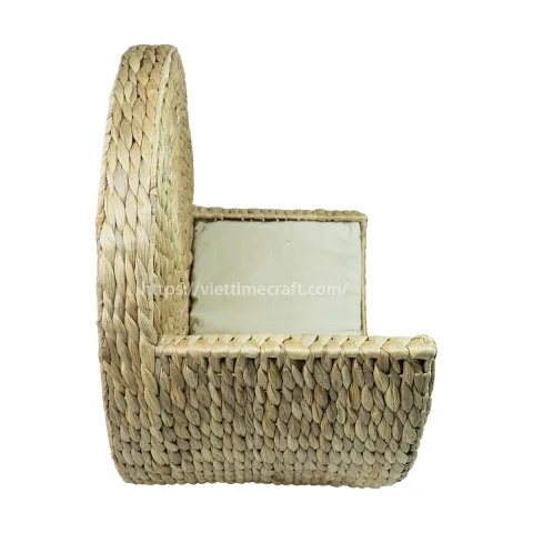 Round Shape Water Hyacinth Pet Basket Bed