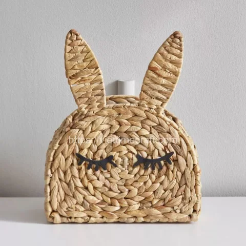 Semicircle Water Hyacinth Bunny Basket for Easter
