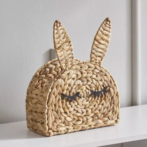 Semicircle Water Hyacinth Bunny Basket for Easter