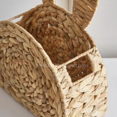 Semicircle Water Hyacinth Bunny Basket for Easter