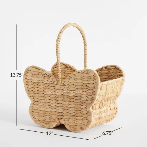 Wholesale Butterfly Shaped Water Hyacinth Storage Basket – B004658