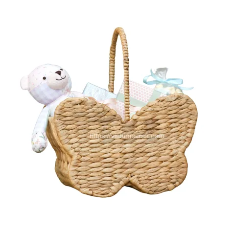 Wholesale Butterfly Shaped Water Hyacinth Storage Basket – B004658