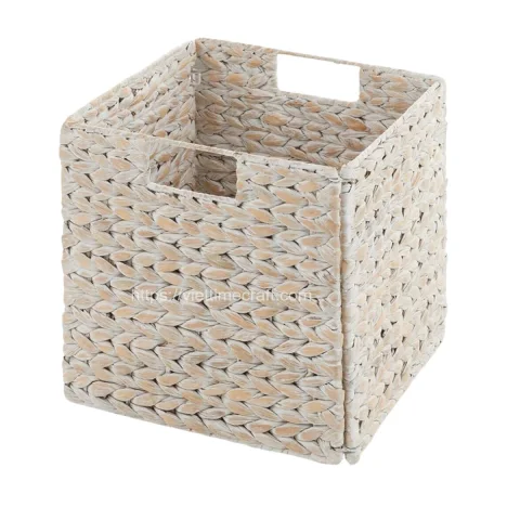 Rattan Export trắng gấp gọn lục bình giỏ bán sỉ - REX-B00474
