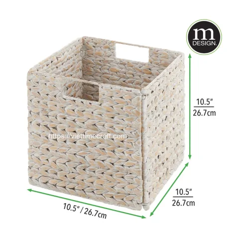 White Foldable Water Hyacinth Baskets Wholesale