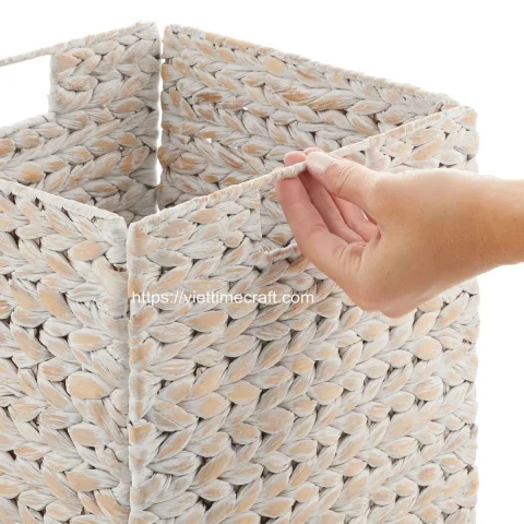 White Foldable Water Hyacinth Baskets Wholesale