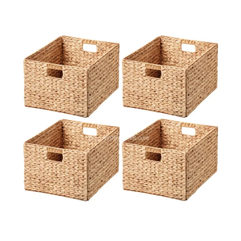 Natural Foldable Water Hyacinth Laundry Baskets, Storage Basket Wholesale