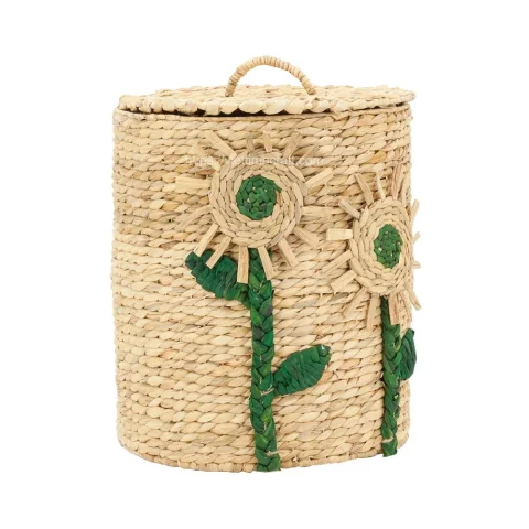 Set 3 Adorable Sunflower Storage Basket made by Water Hyacinth