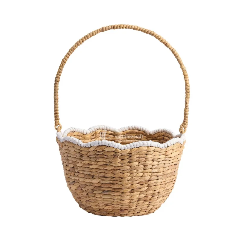 Best seller Natural Scallop Water Hyacinth Basket for Easter