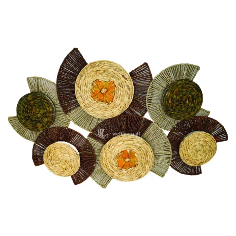 Rattan Export Unique Design Set Mesh Seagrass and Water Hyacinth Wall Decor Hanging Wholesale - REX-B00486