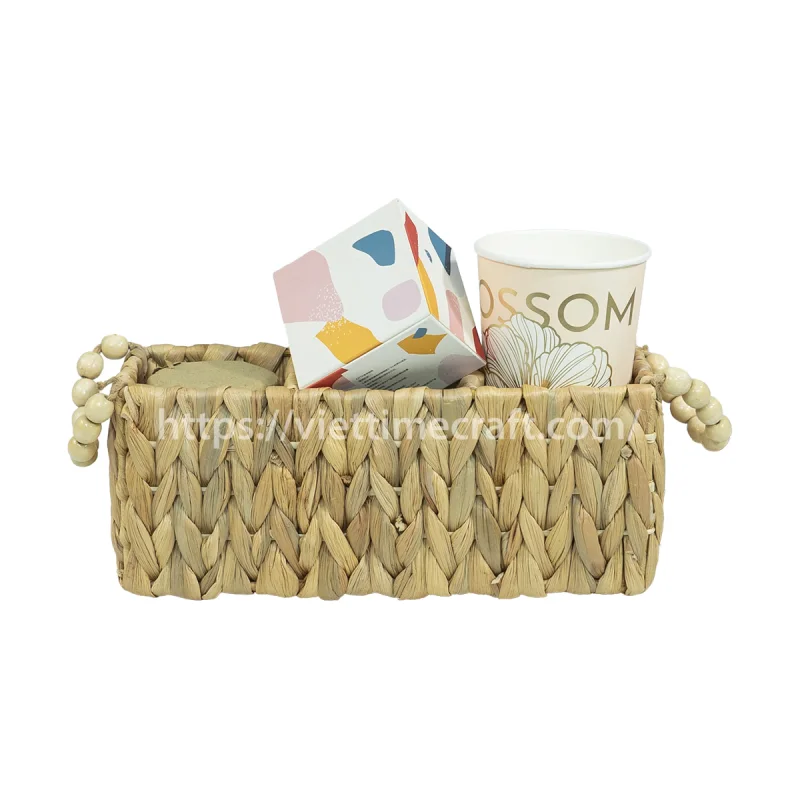 Water Hyacinth Utensil Holder With Beads