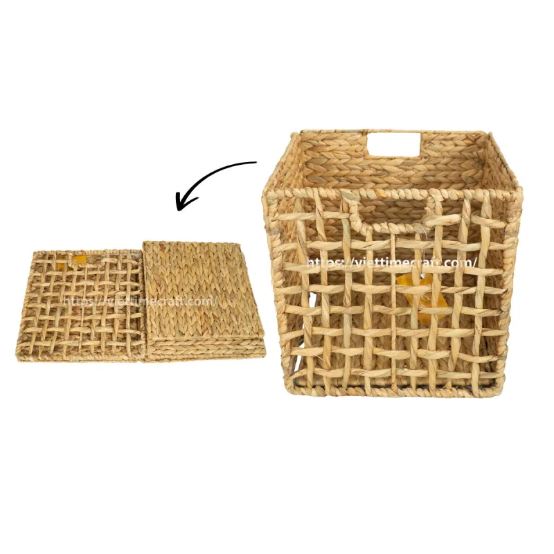 New Design Foldable Water Hyacinth Laundry Baskets Wholesale
