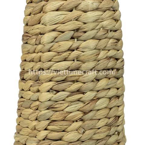 Table Lamps with White Fabric Shade Lamp Water Hyacinth Base