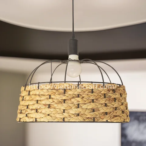 Woven Wicker Water Hyacinth Lampshade, Light Pendant Shade