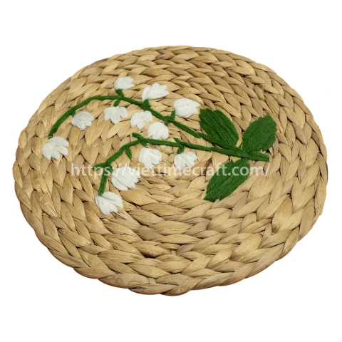 Embroidered Water Hyacinth Placemat – Lily Of The Valley