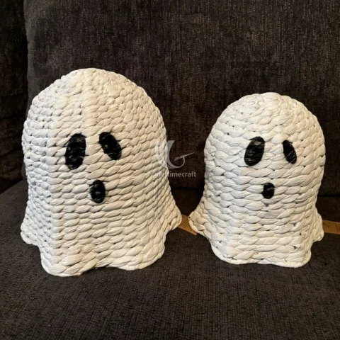 Halloween Ghost Decoration Handmade from Water Hyacinth