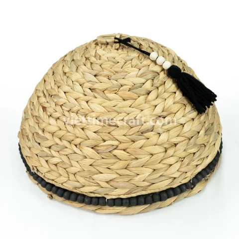 Eco Food Dome Tent with Tassel – Woven Water Hyacinth Food Cover for Kitchen, Dining, or Display