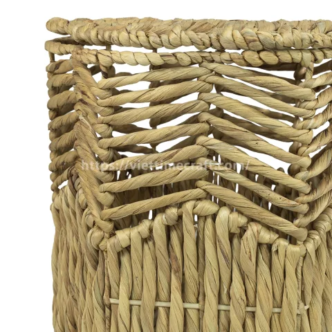 Scalloped Wicker Basket Wholesale, Handwoven Water Hyacinth Laundry & Storage Baskets