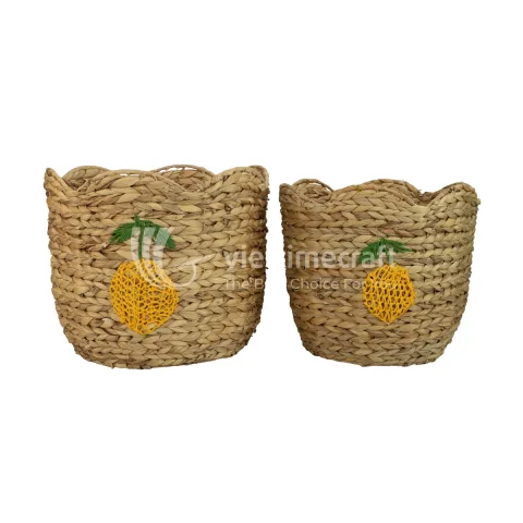 Wicker Basket Trash with Lemon Embroidery – Hot Trend for Spring and Summer 2026