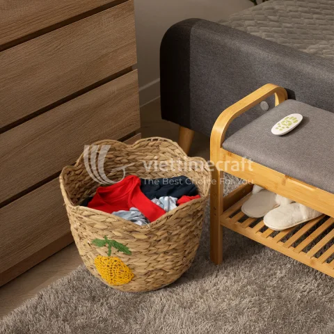 Wicker Basket Trash with Lemon Embroidery – Hot Trend for Spring and Summer 2026